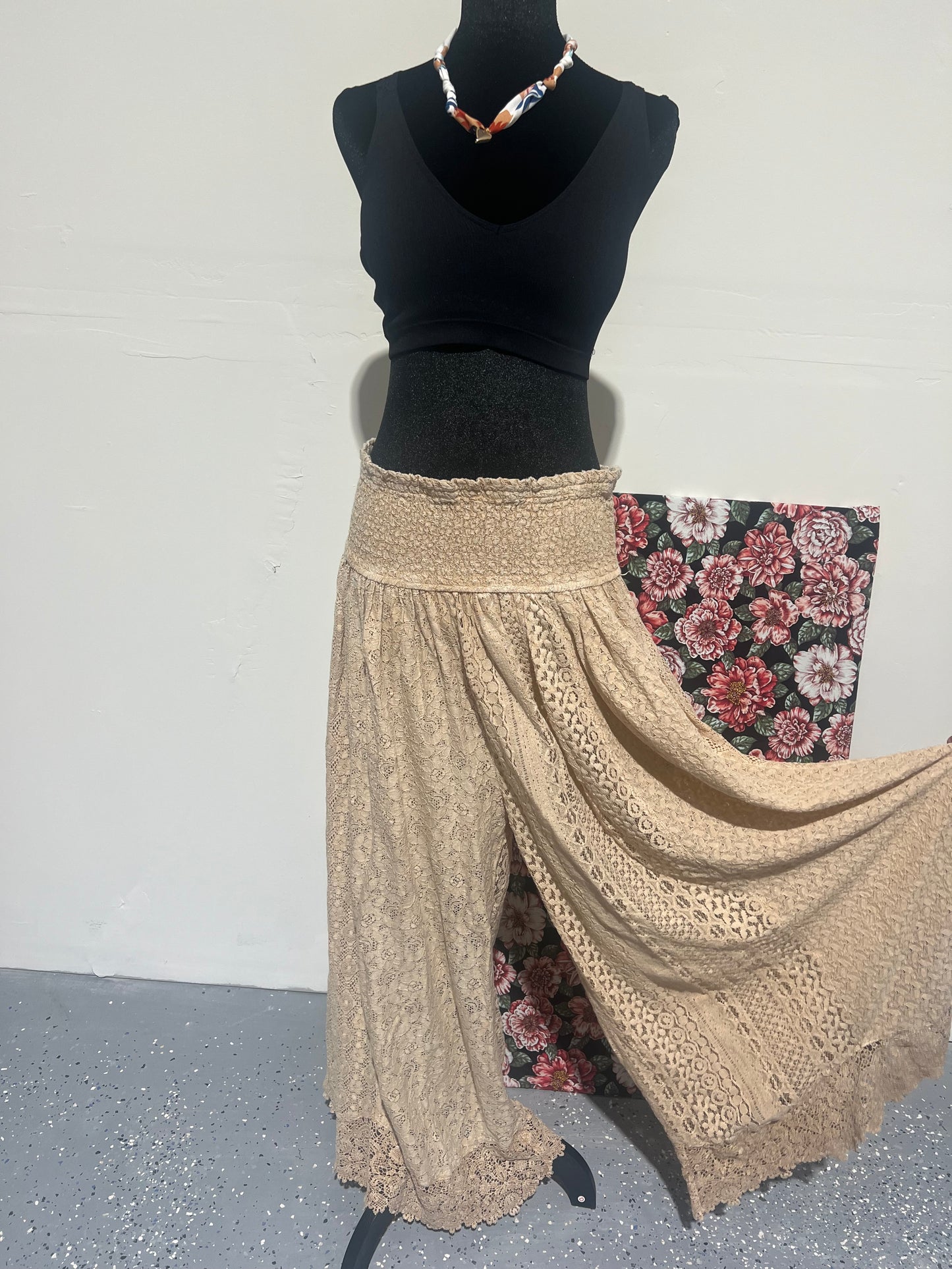 Desert Dream Flow Trousers All Lace Shirred Waist