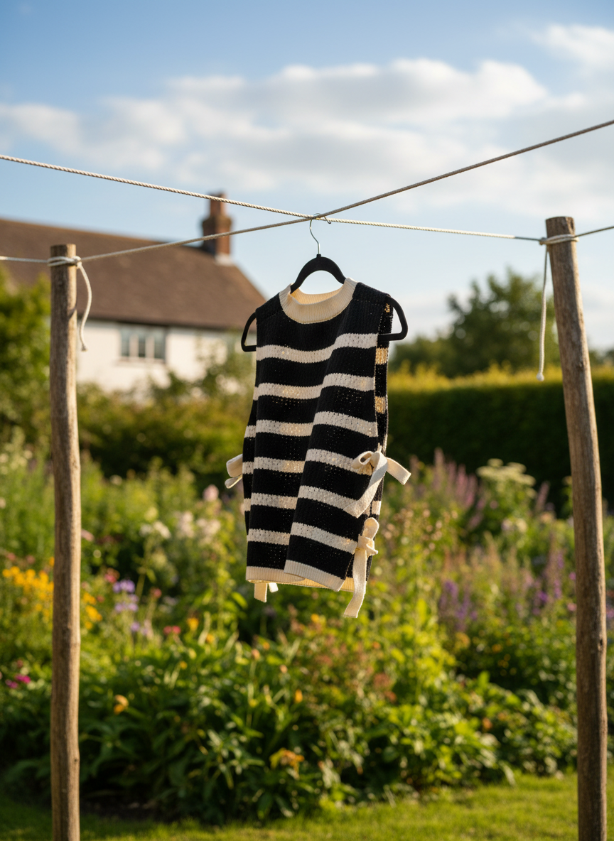 Crochet Striped Sleeveless Knit Top