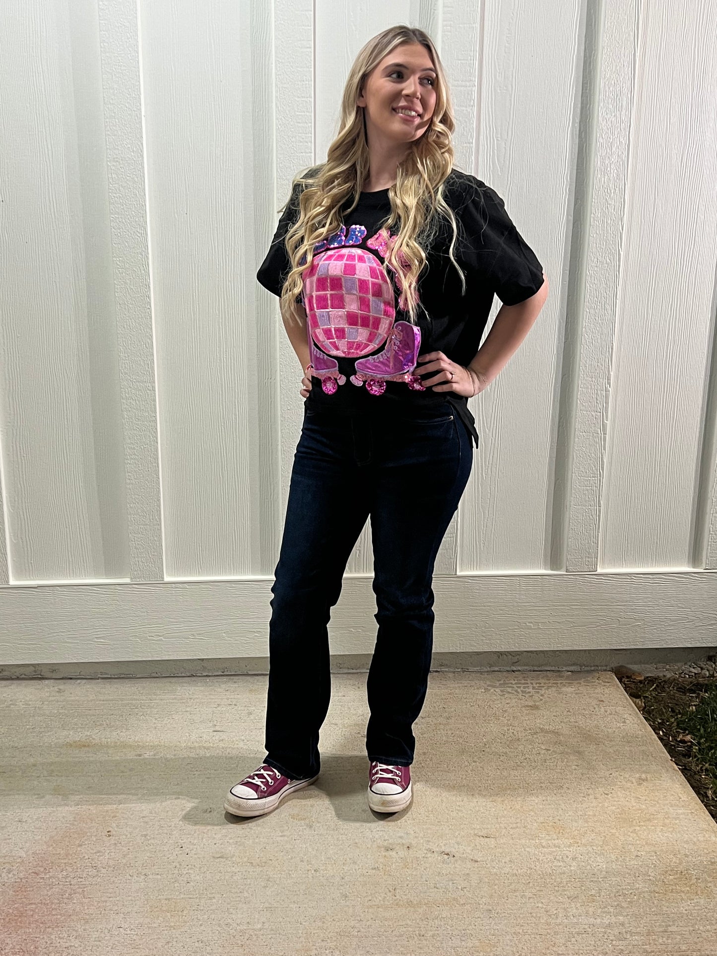 Let’s Go To the Disco Short Sleeve Oversized Top