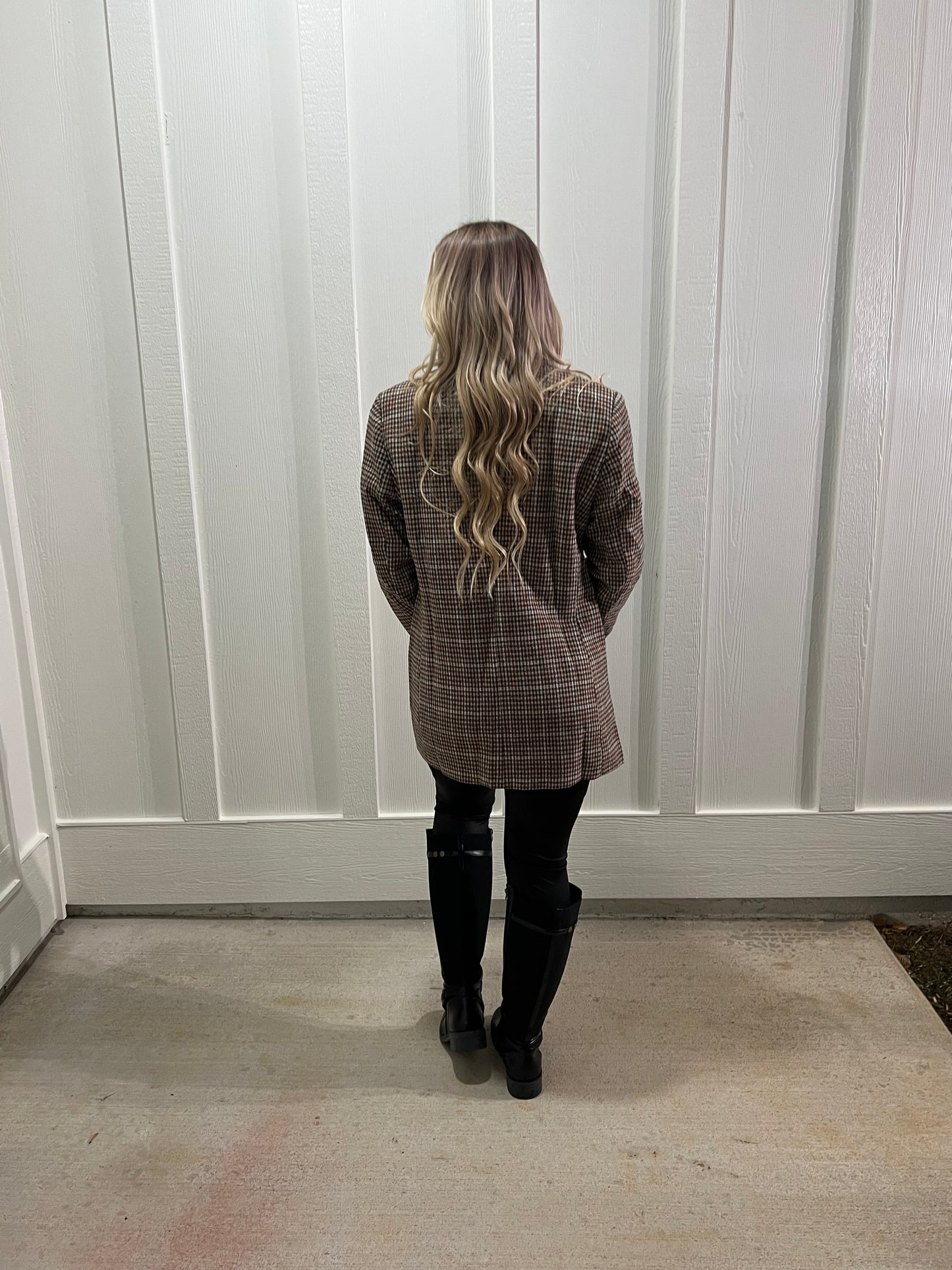 Brown Lapel Collar Blazer