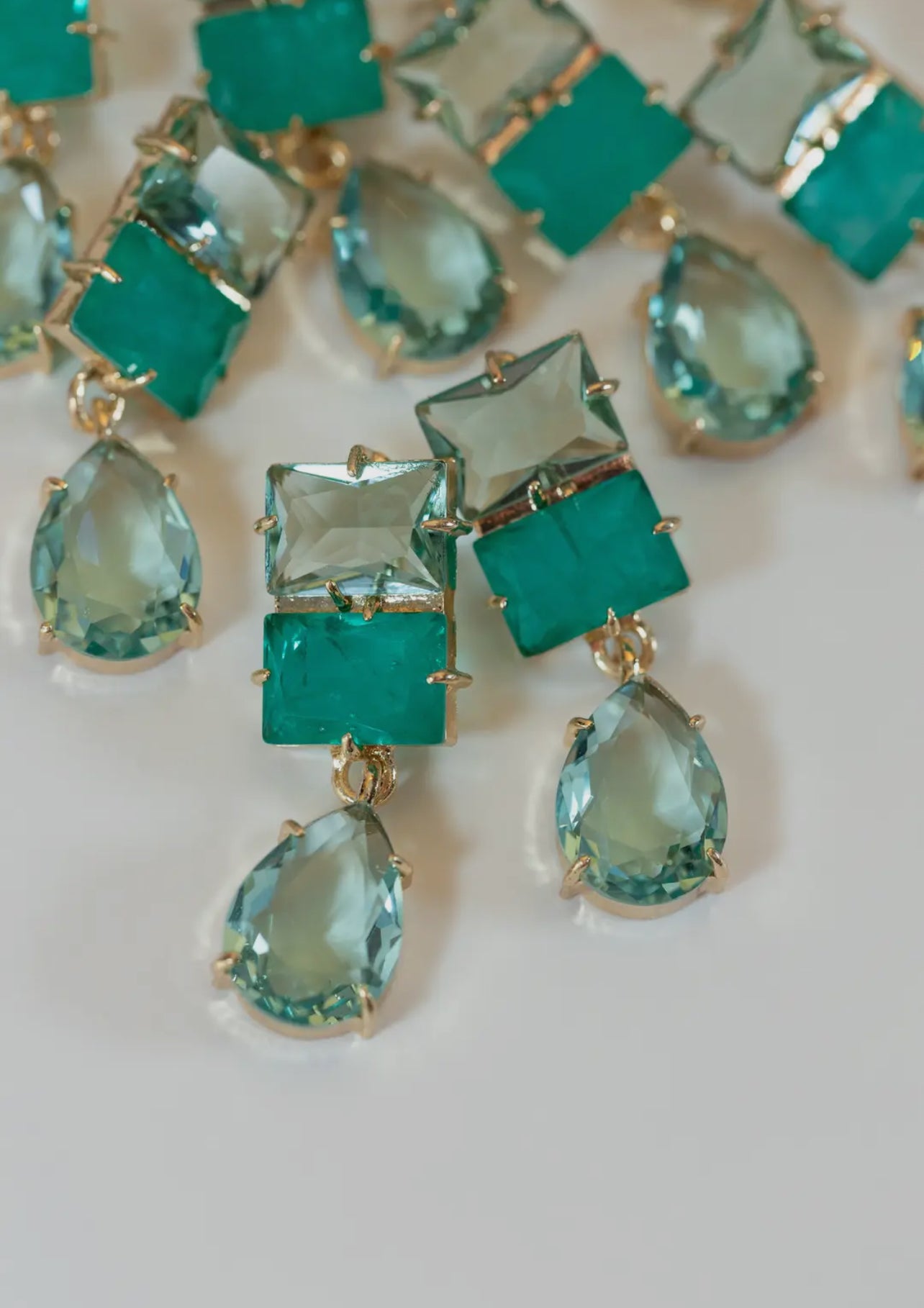 Amalfi Turquoise Ombré Gem Drop Statement Earrings