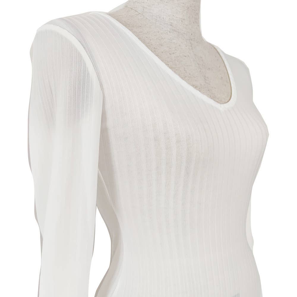 Base layer V neck long sleeved bodysuit