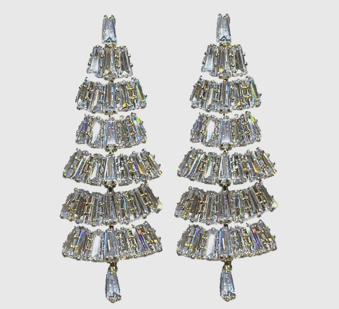 Baguette Crystal Statement Earrings