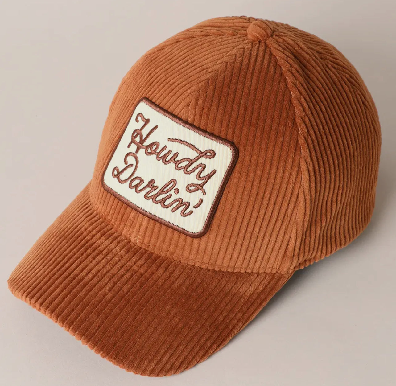 Howdy Darlin’ Embroidery Patch Corduroy Cap