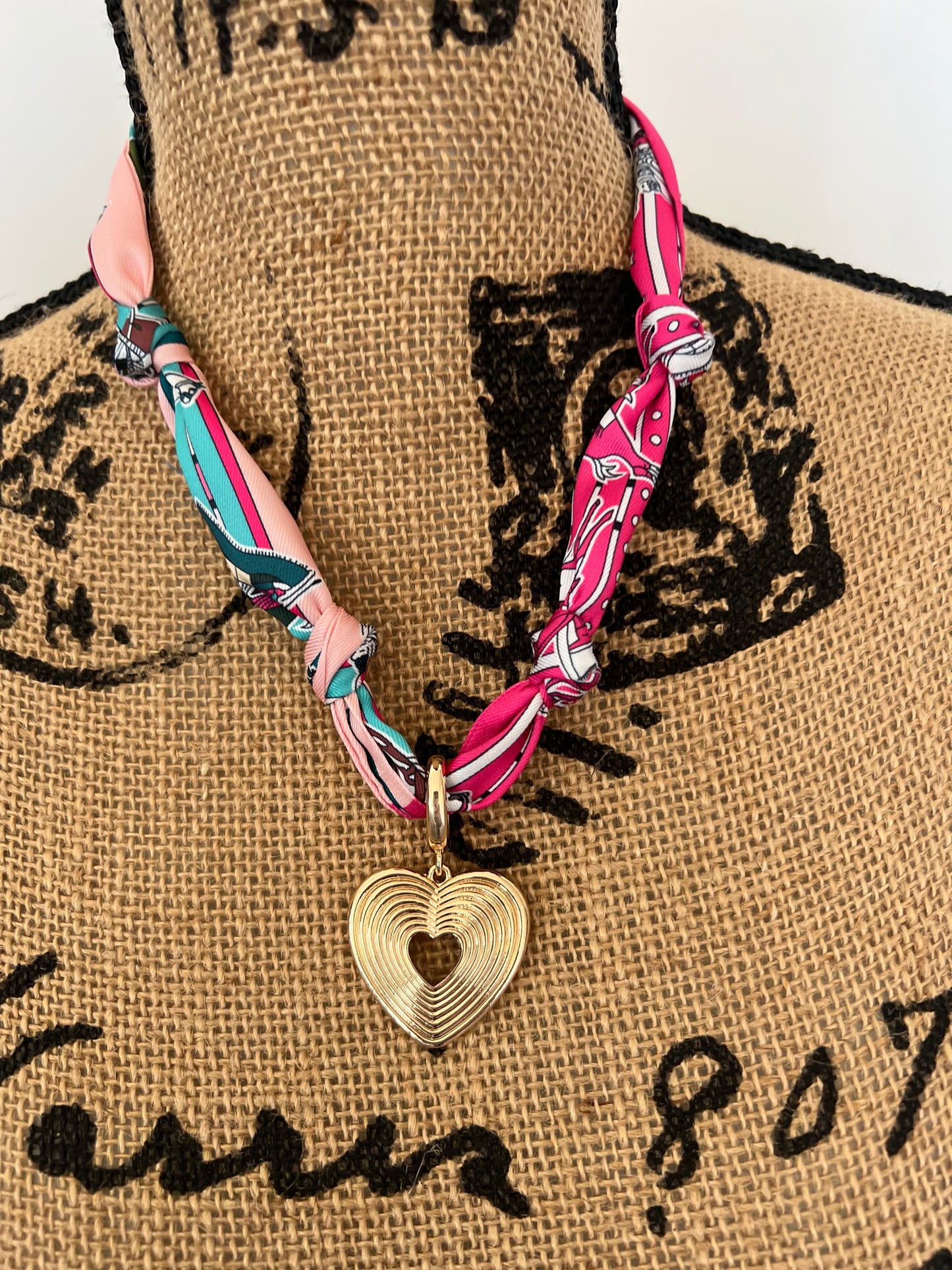 Sophia Glowing Heart Scarf Necklace
