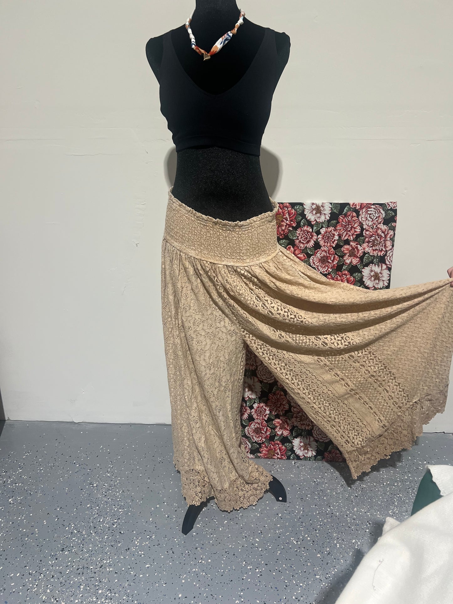 Desert Dream Flow Trousers All Lace Shirred Waist