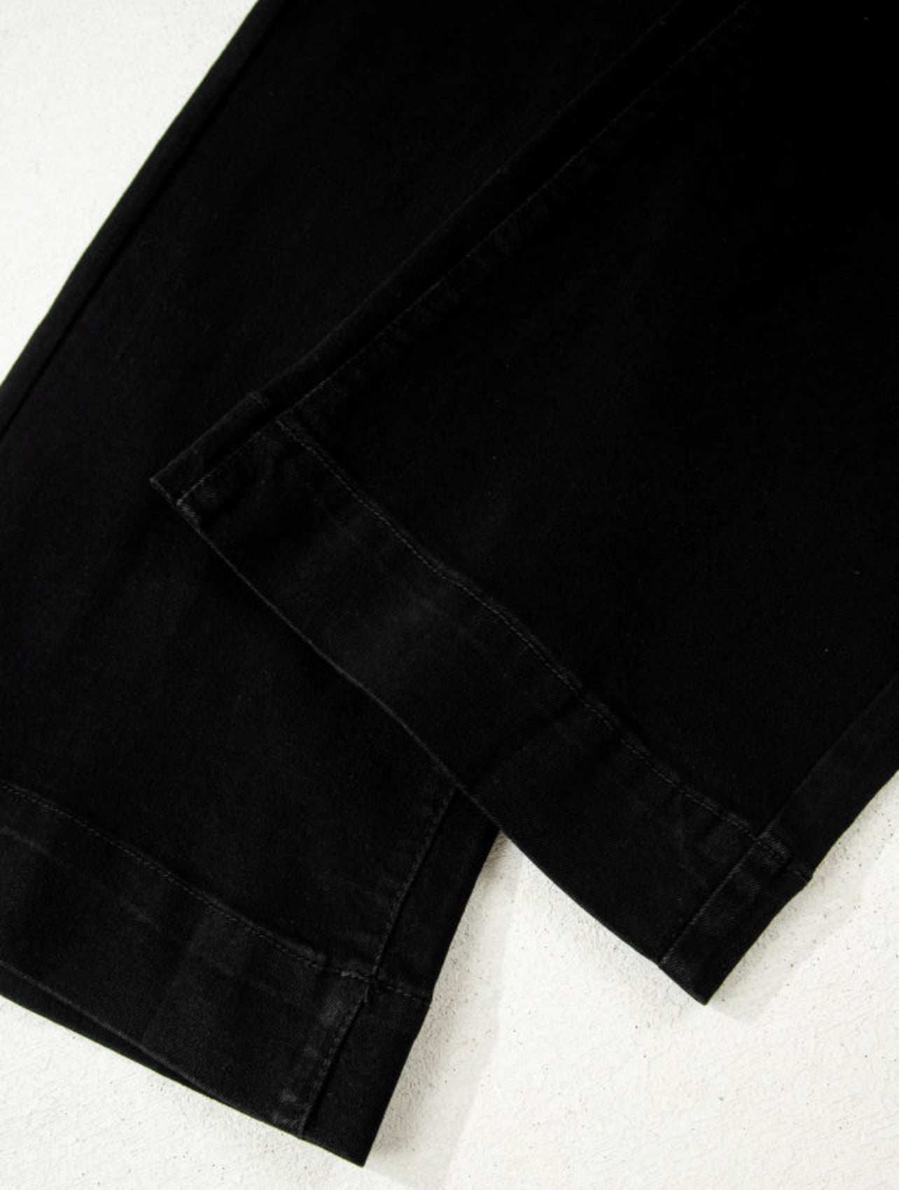 Black 2 - Button High Waist Flared Bottom Jeans