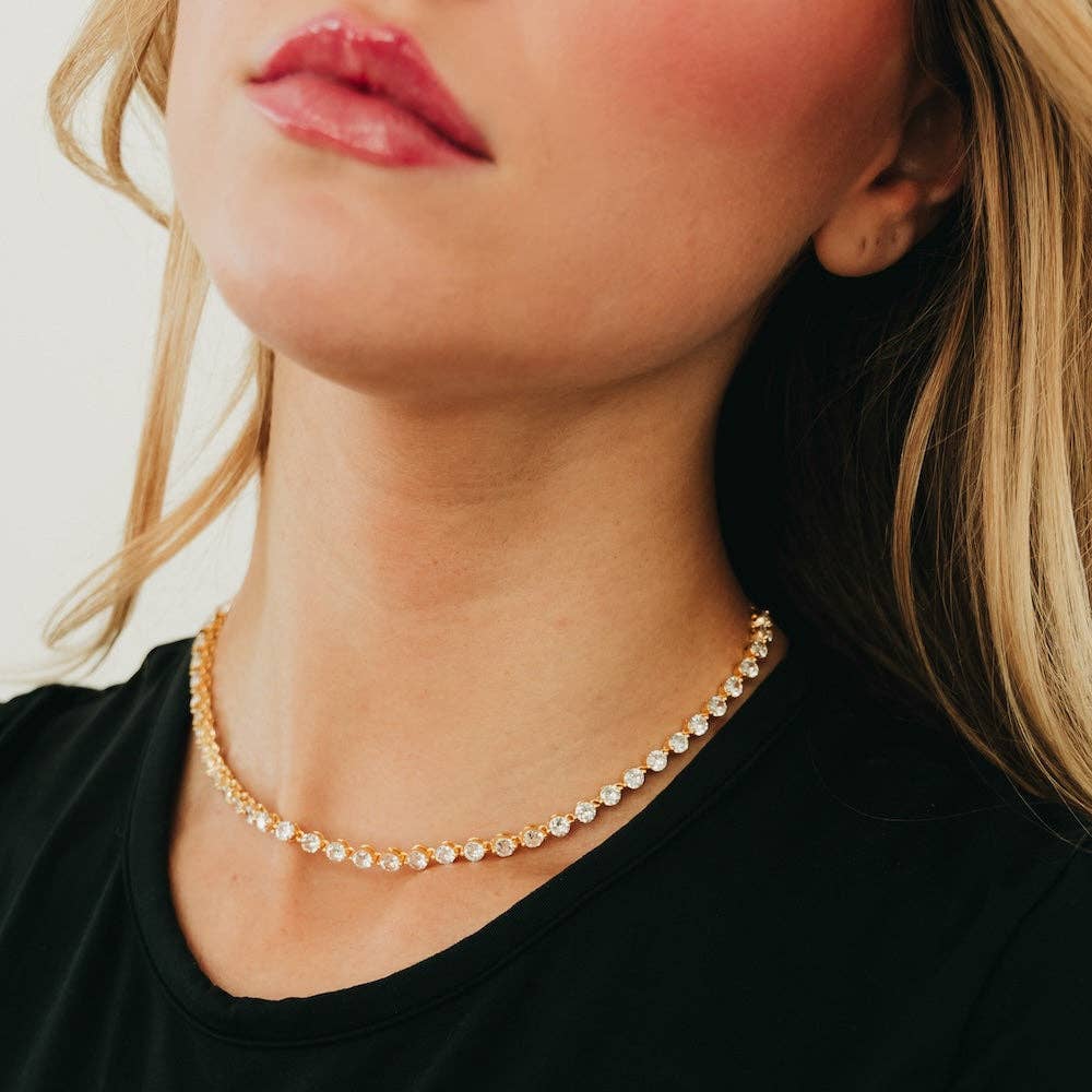 Luxe Frosted In Diamonds Choker Necklace - WATERPROOF