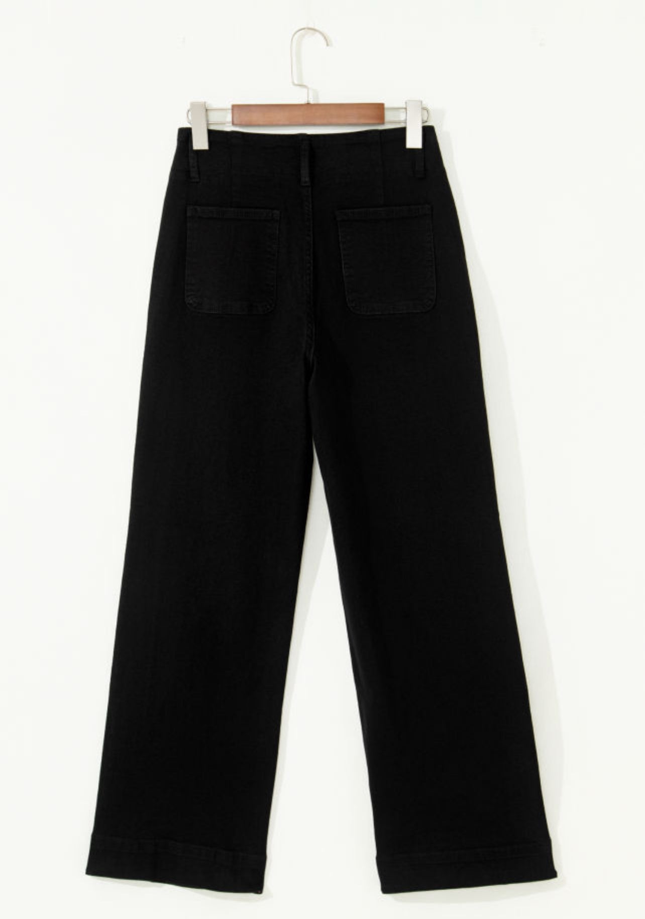 Black 2 - Button High Waist Flared Bottom Jeans