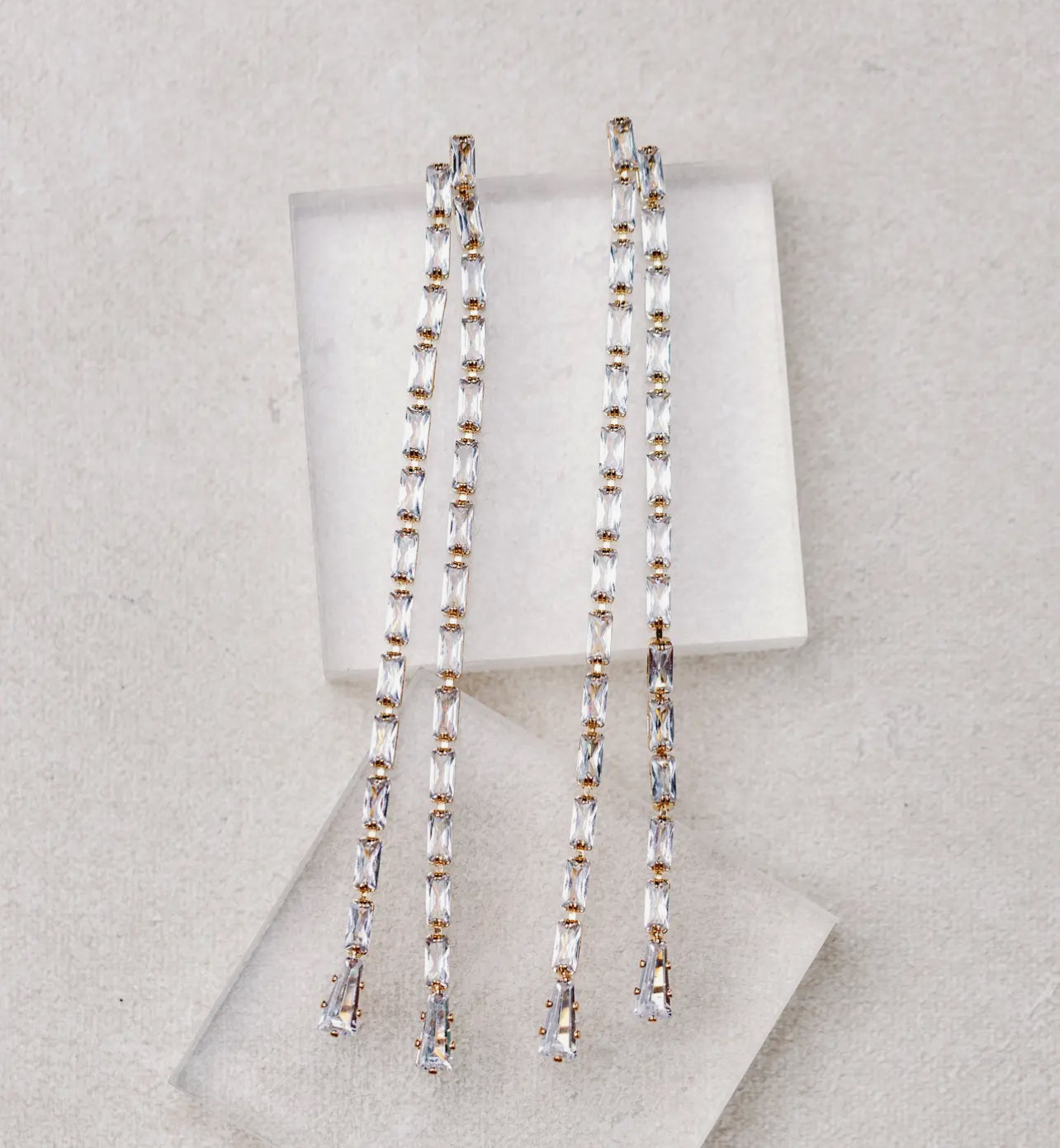 Swingy Diamond Tennis Duster Earrings ￼