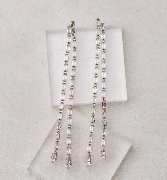 Swingy Diamond Tennis Duster Earrings ￼