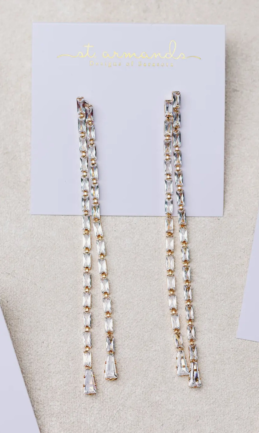 Swingy Diamond Tennis Duster Earrings ￼