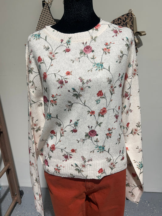Floral Lightweight Long sleeve sweater