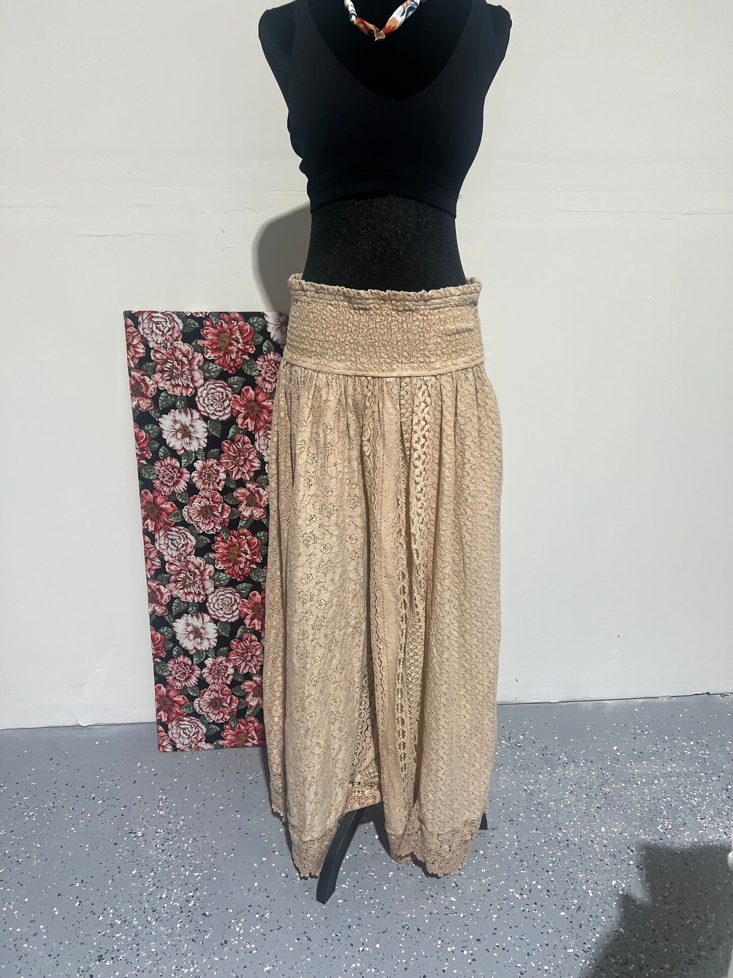 Desert Dream Flow Trousers All Lace Shirred Waist