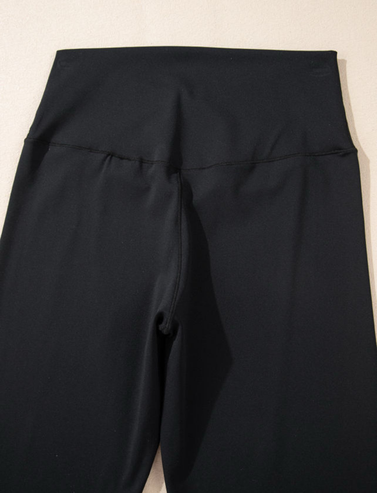 Black V shape high waist flared leggings