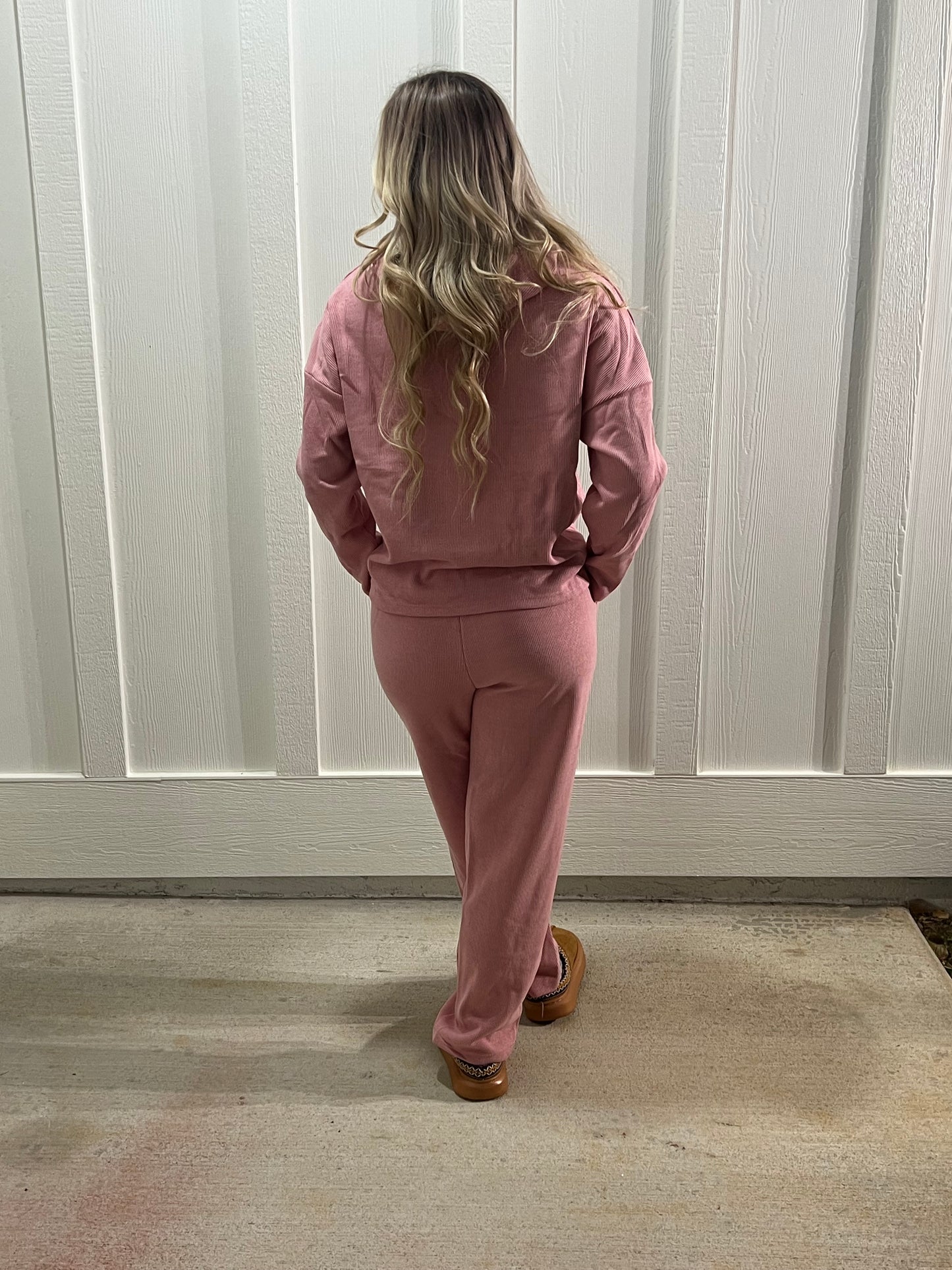 Rose Tan Lace Drawstring Pullover Hoodie Set