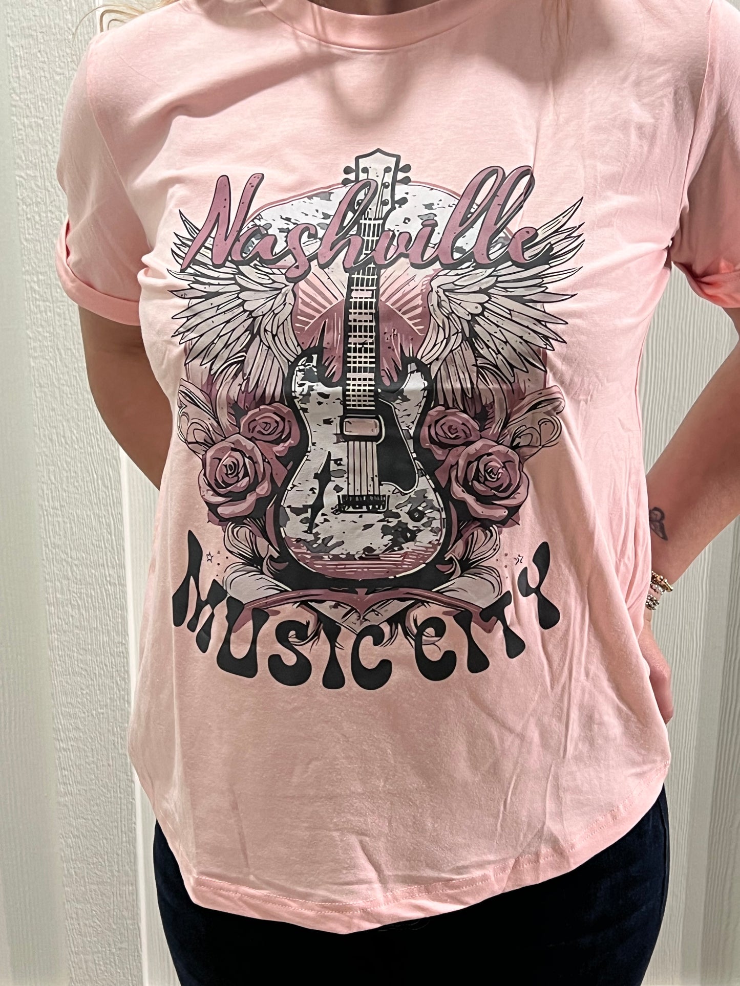 Pink Music City Graphic Tee