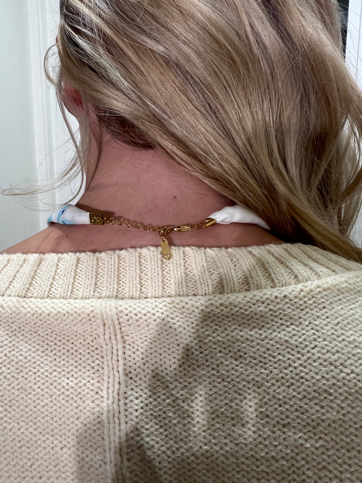 Floral Print Heart Scarf Necklace