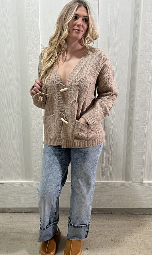 Long Sleeve Button Closure Knit Cardigan