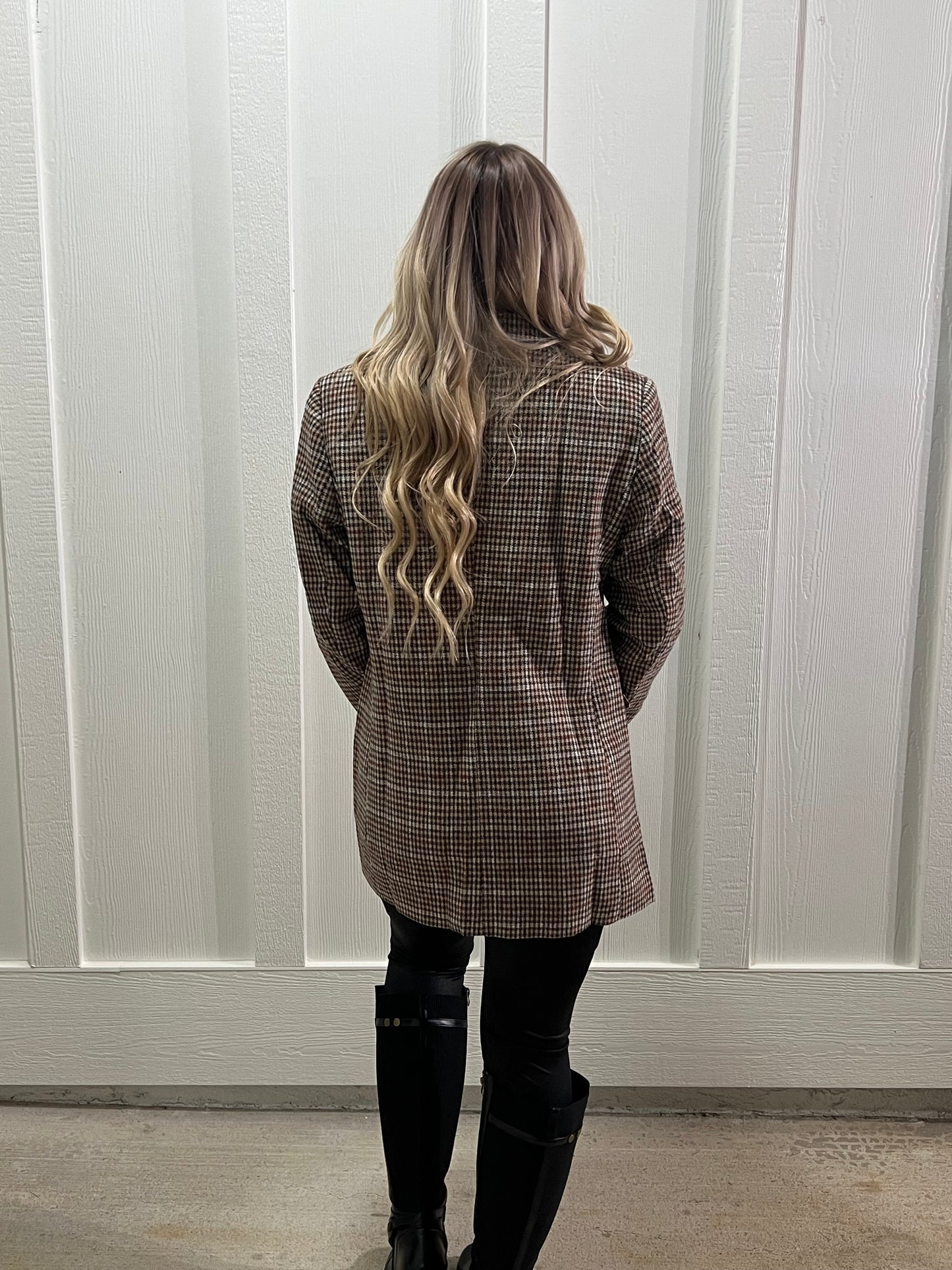 Brown Lapel Collar Blazer