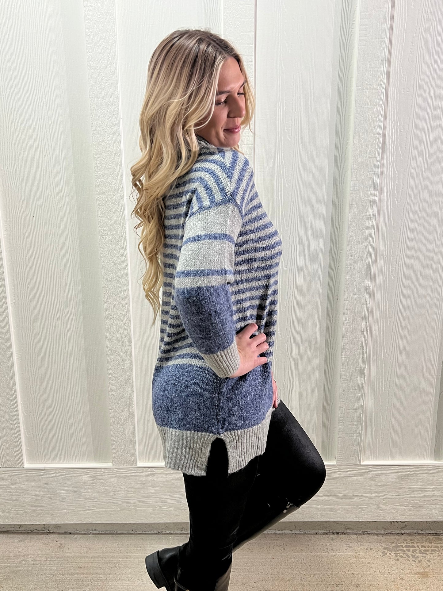 Long Sleeve Turtle Neck Sweater Mini Dress