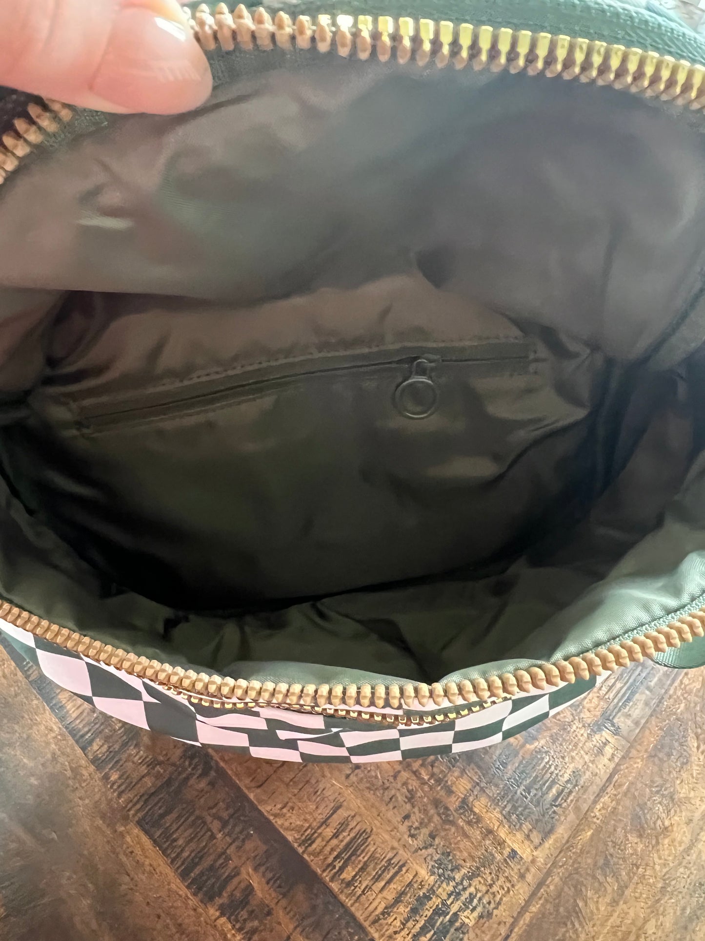 Green Checkered Crossbody Bag