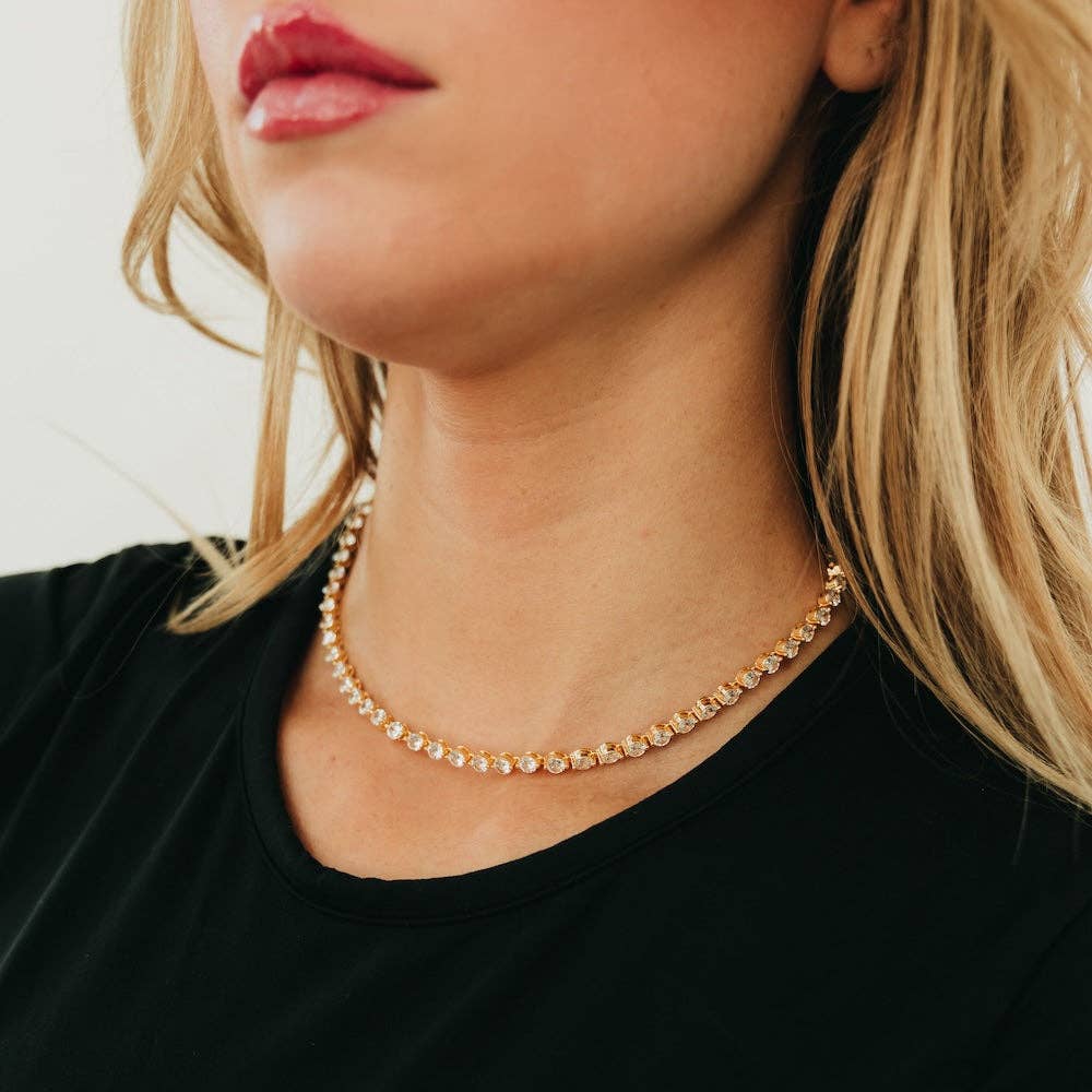 Luxe Frosted In Diamonds Choker Necklace - WATERPROOF