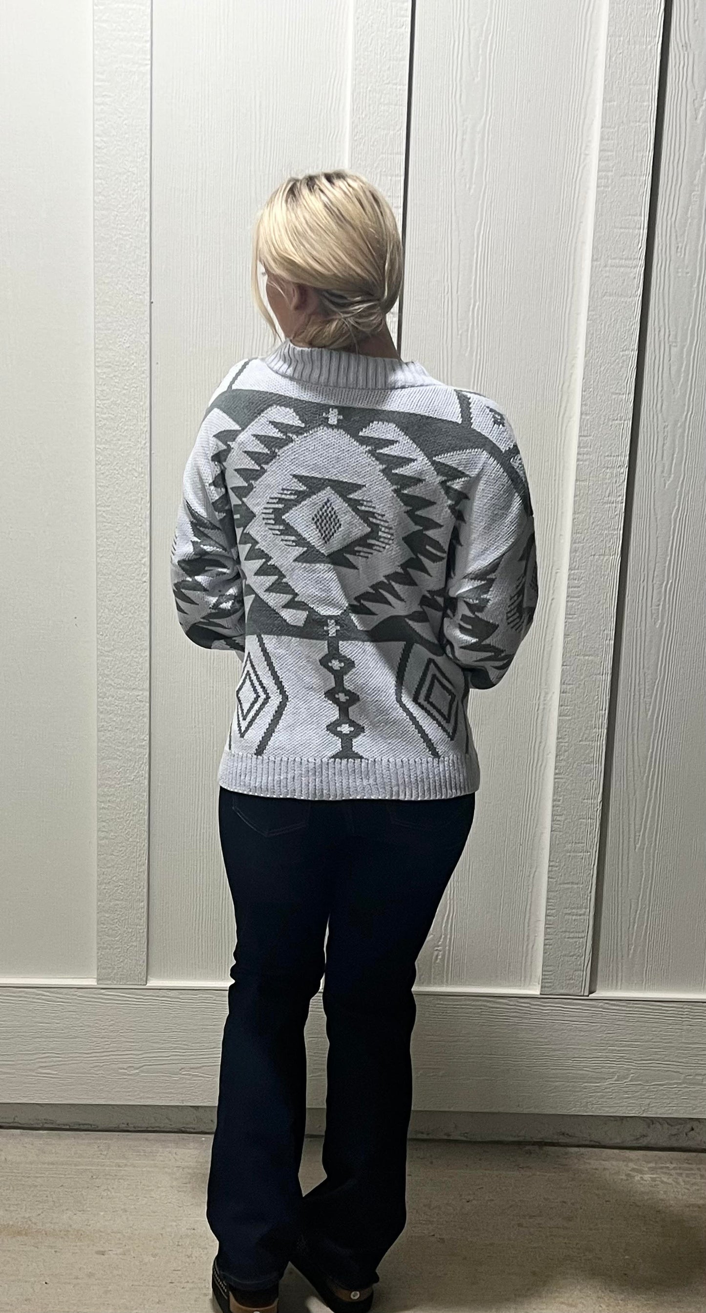 The Laci Geometric Pattern Cardigan