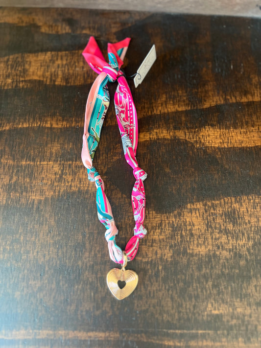Sophia Glowing Heart Scarf Necklace