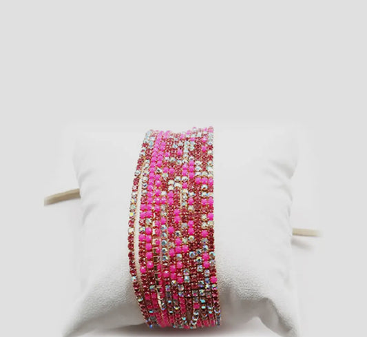 12 Layer Strand Stretch Crystal Stone Bracelets