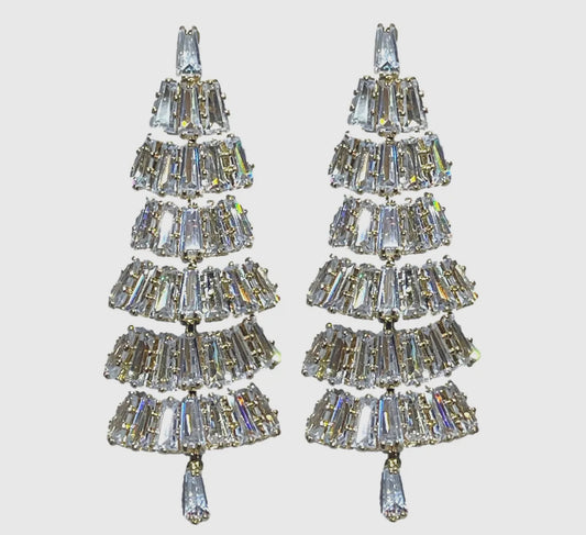 Baguette Crystal Statement Earrings