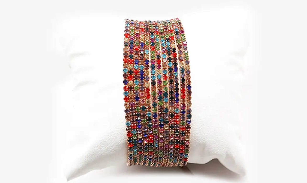 12 Layer Strand Stretch Crystal Stone Bracelets
