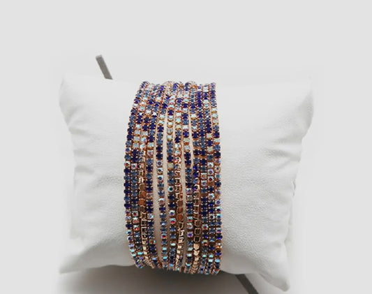 12 Layer Strand Stretch Crystal Stone Bracelets