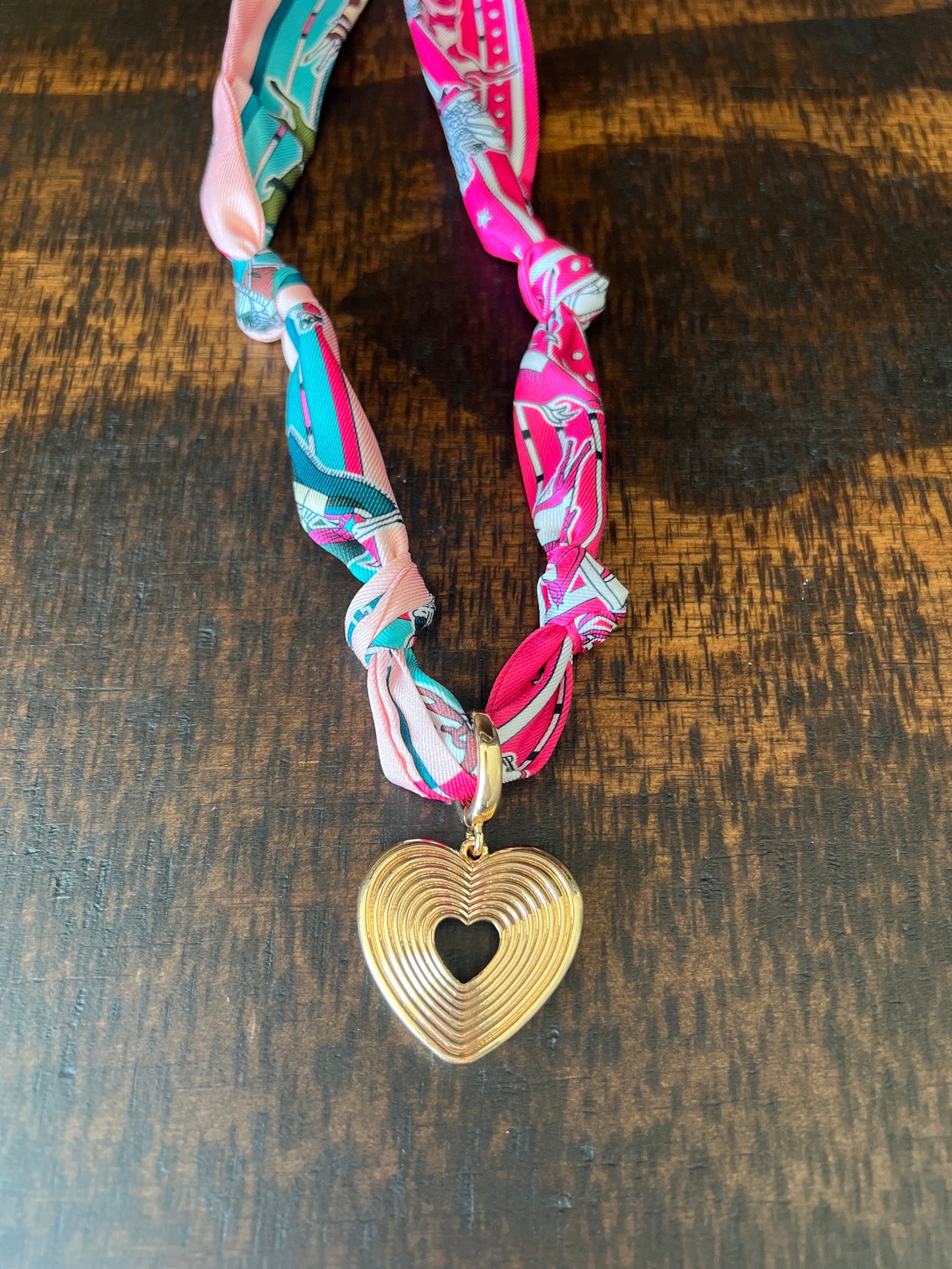 Sophia Glowing Heart Scarf Necklace