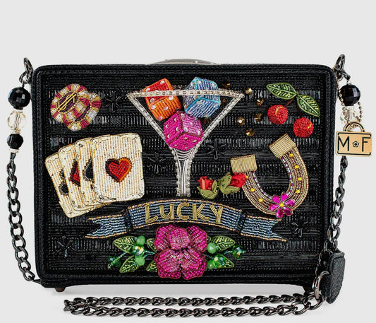 Lady Luck Beaded Gambling casino Themed Crossbody Bag
