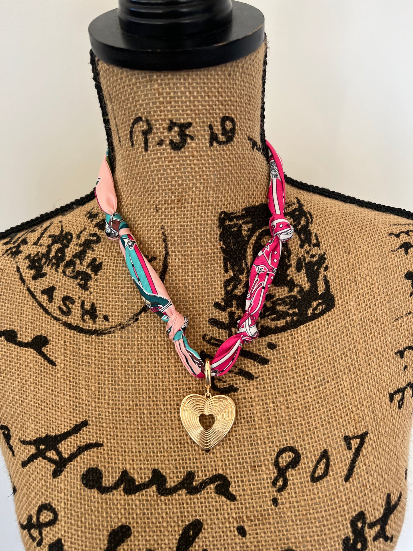 Sophia Glowing Heart Scarf Necklace
