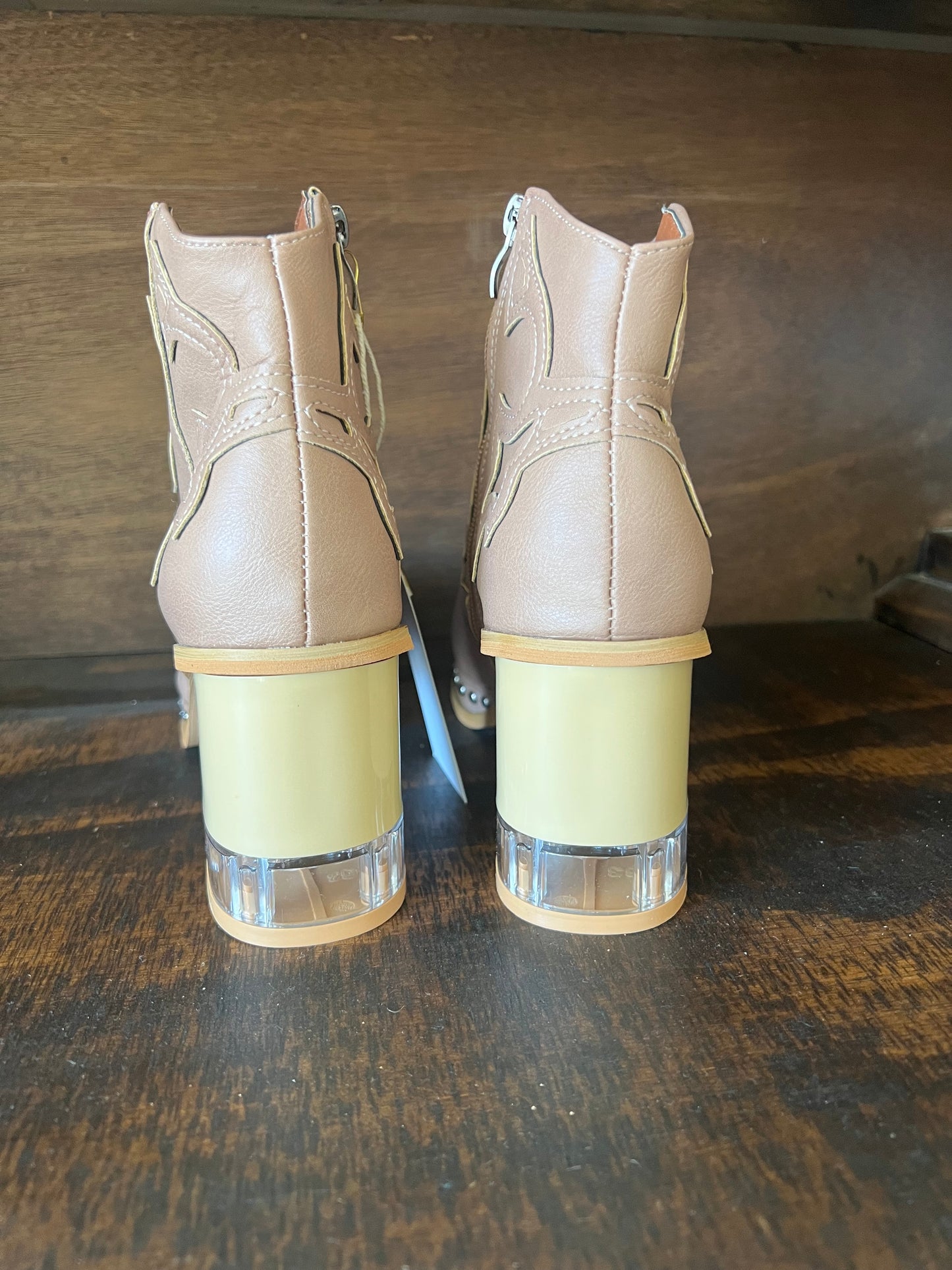 Studded Detail High Ankle Boots