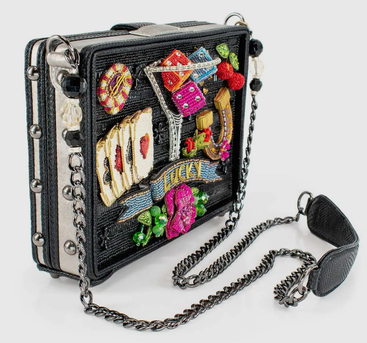 Lady Luck Beaded Gambling casino Themed Crossbody Bag